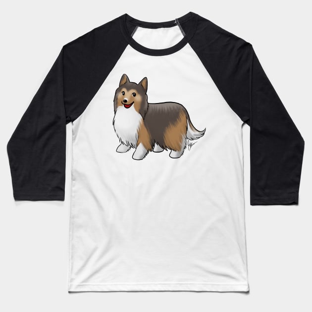 Dog - Shetland Sheepdog - Sable Baseball T-Shirt by Jen's Dogs Custom Gifts and Designs